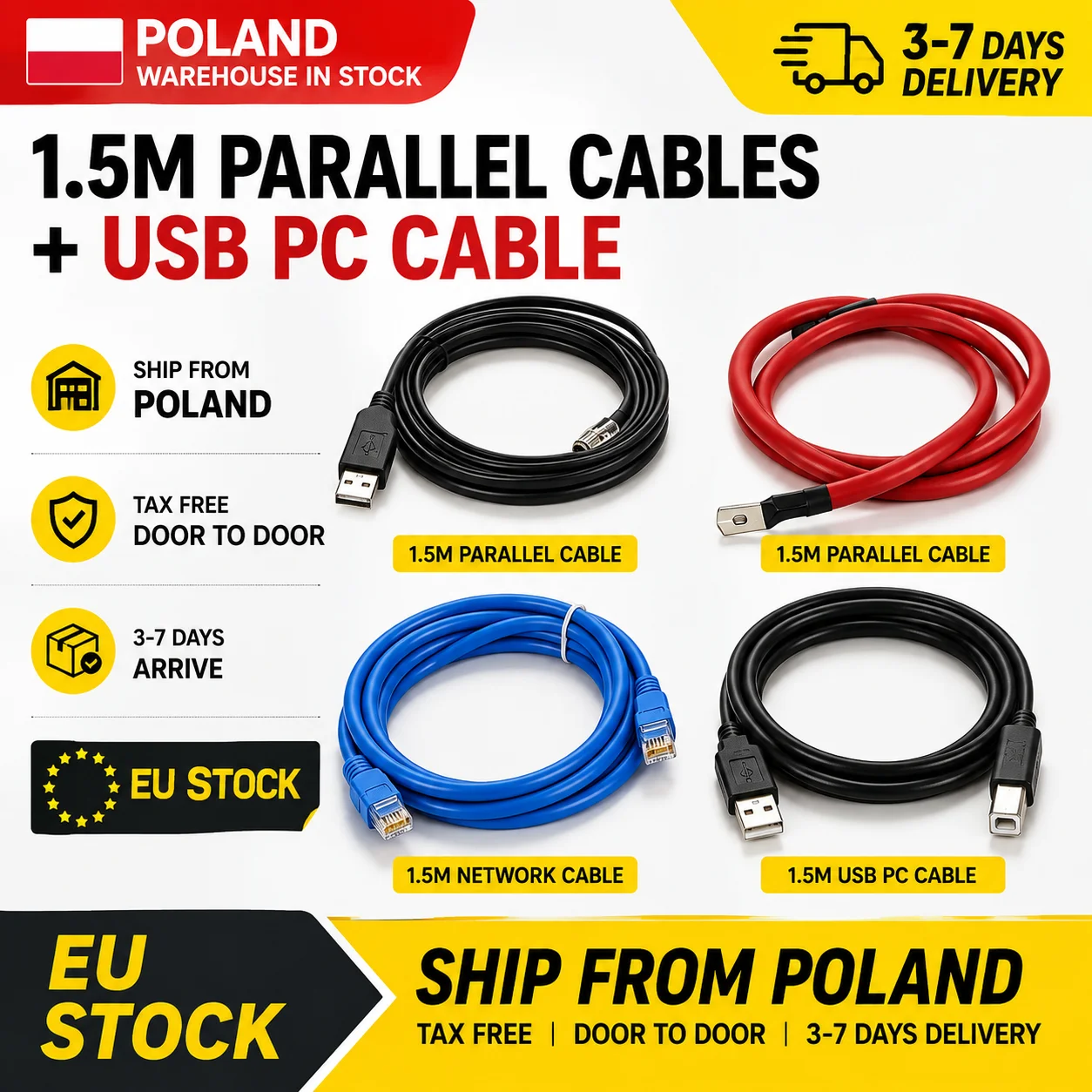 EU Stock 15kWh 16kWh 32kWh 1.5M Lifepo4 Battery Pack Parallel Cables M8 Copper Connector Network Cable USB Host Computer Cable