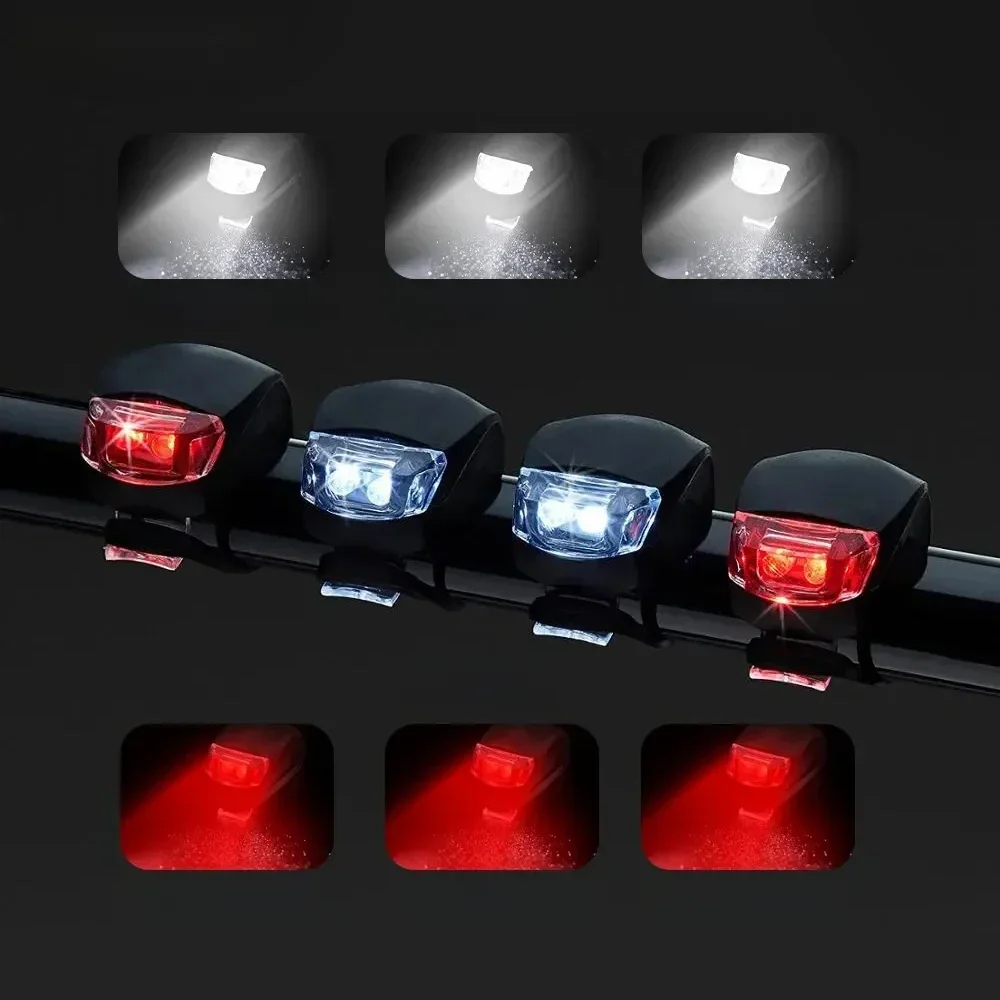 AliExpress cycle zone Bike Light Set Silicone Waterproof Bicycle Head Front Lamp and Taillight Flashlight for Bike Warning