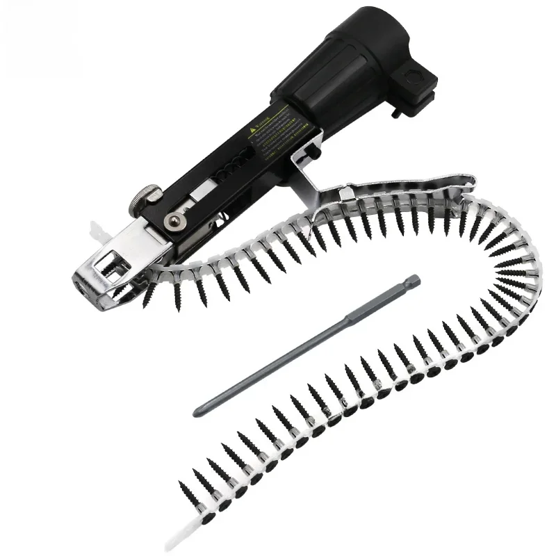 Automatyczny pistolet do gwoździ łańcuchowych Adapter pistoletu śrubowego do wiertarki elektrycznej Narzędzie do obróbki drewna Akumulatorowa wiertarka elektryczna — zdjęcie 2