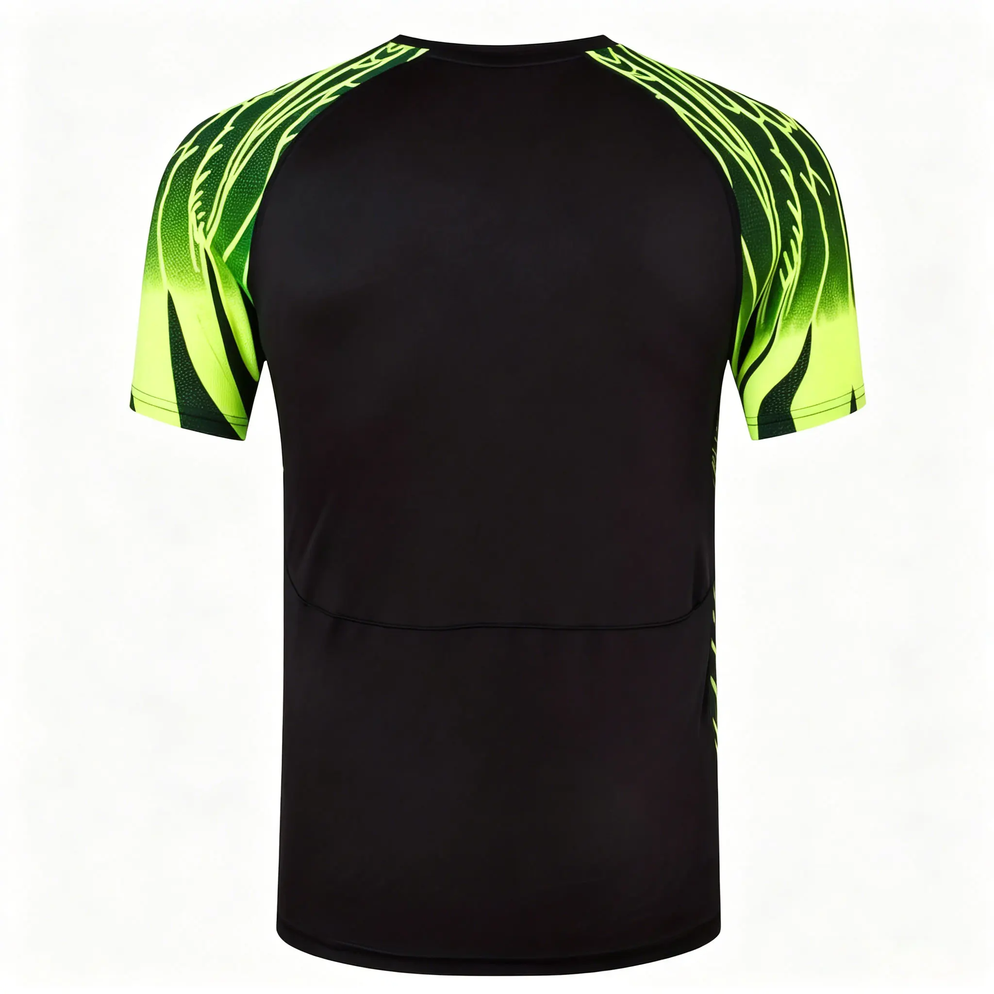 Men's Solid Neon Lightning Line Gradient Raglan Sleeve Sports T-Shirt, Breathable Lightweight Quick Dry Gym Running Basketball T