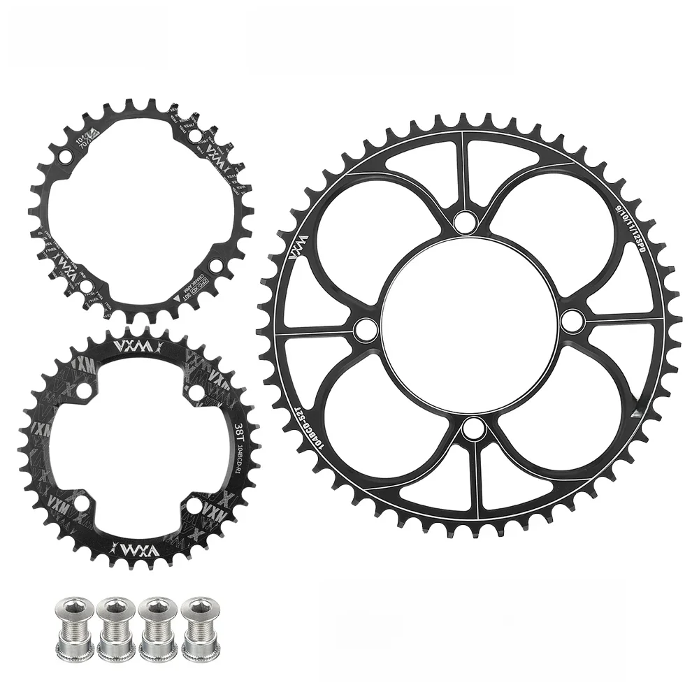 AliExpress VXM 104BCD With 4Bolts 40T 42T 44T 46T 48T 50T 52T Mountain Bicycle Chainwheel MTB Crankset Narrow Wide Round Chainring 104 BCD