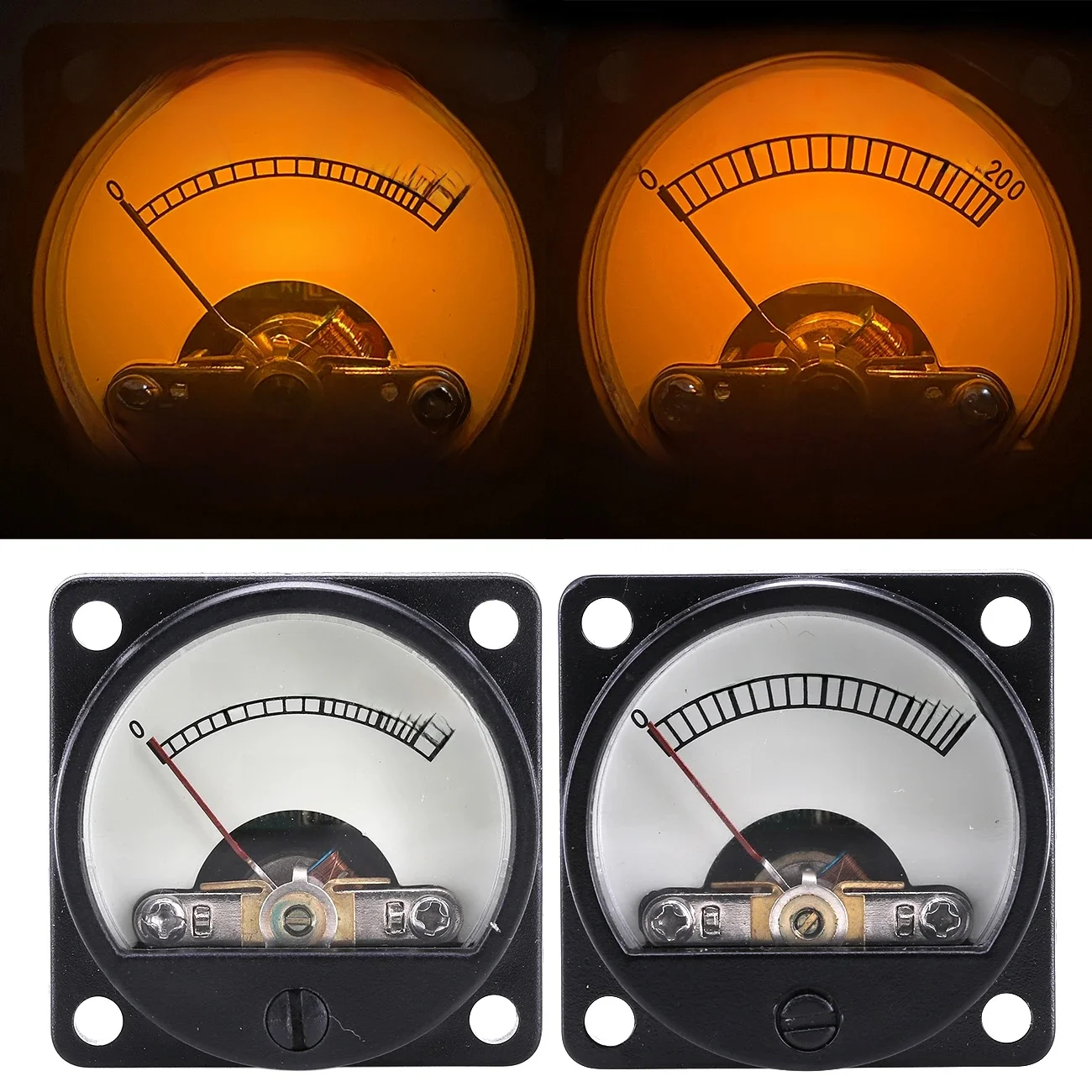 1PC 34mm amperomierz DC 100MA 200MA analogowy miernik prądu panelowy typ wskaźnika z światłem tła do wzmacniacza audio HIFI DIY — zdjęcie produktu 7