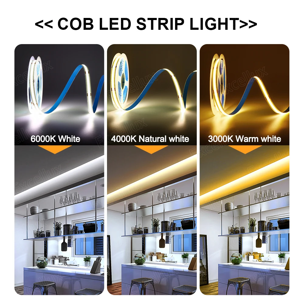 Tuya ZigBee COB Led Strip 12V 5m 10m 15m 20m LED Light Tape Backlight DIY Home Decoration Work With Alexa Amazon Google Home