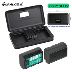 NP-FZ100 NPFZ100 NP FZ100 Battery with LCD Charger Case for Sony BC-QZ1 Alpha A7III A7R III A9 A6600 a7 IV a7R IV A6700 A7M4