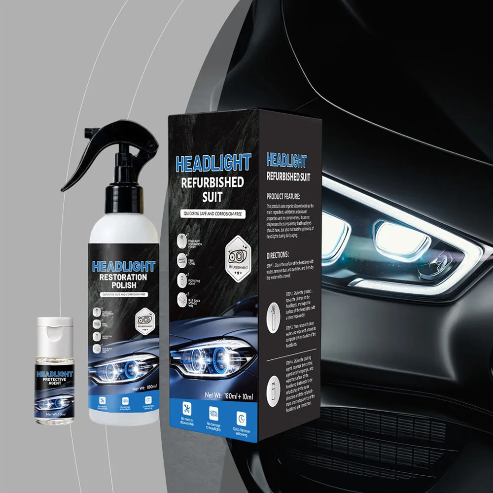 Auto-Scheinwerfer-Reparaturflüssigkeit Scheinwerfer-Restaurierungs-Set Entfernt Vergilbung und Oxidation, Repariert Kratzer, Sorgt für Sicheres Fahren, Auto-Detailing – Detail 1