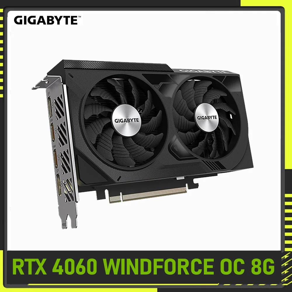 Imagem -03 - Gigabyte-geforce Rtx 4060 Windforce oc Placa Gráfica 8g 8gb 128 Bits Pci-e 4.0 Placa de Vídeo Gddr6 Overlocking de Ventiladores Duplos