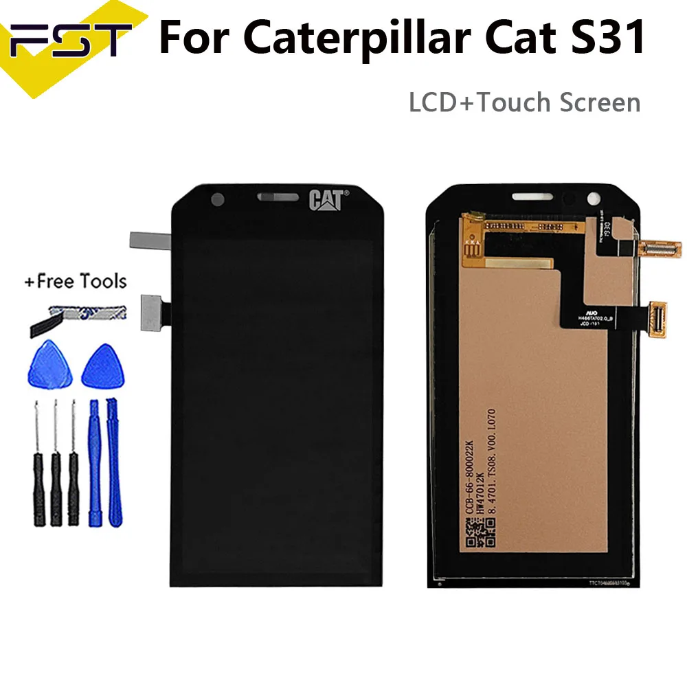 

Для Caterpillar CAT S31 ЖК-дисплей, сенсорный экран, дигитайзер в сборе для Cat S31, передняя панель дисплея, стеклянная линза, полный ЖК-дисплей