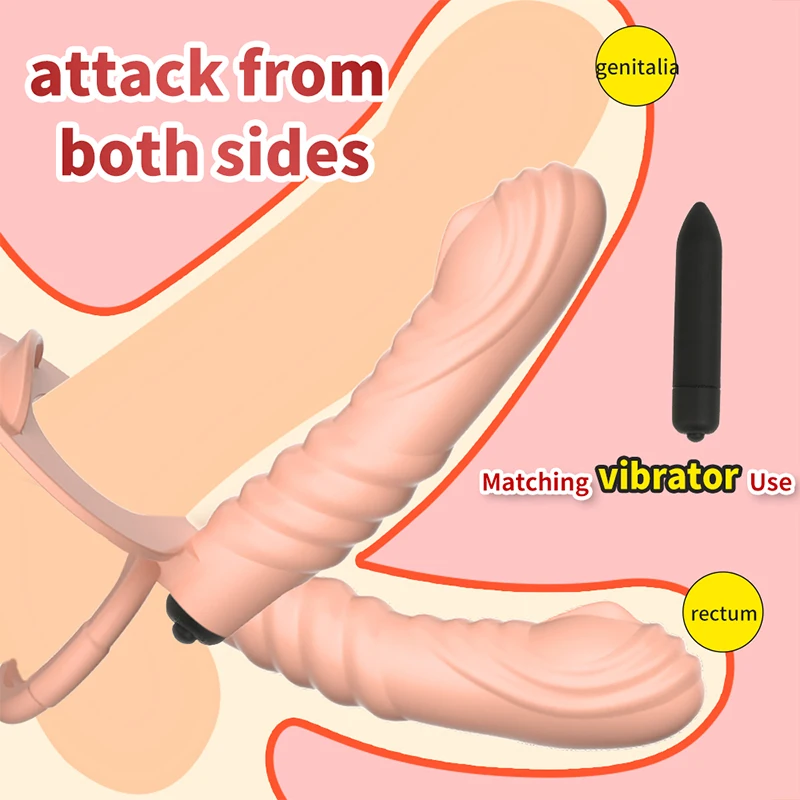 Mainan seks vibrator dildo Penis penetrasi ganda untuk pria wanita manik-manik Anal Plug Seks cincin G Spot pijat Vagina permainan dewasa