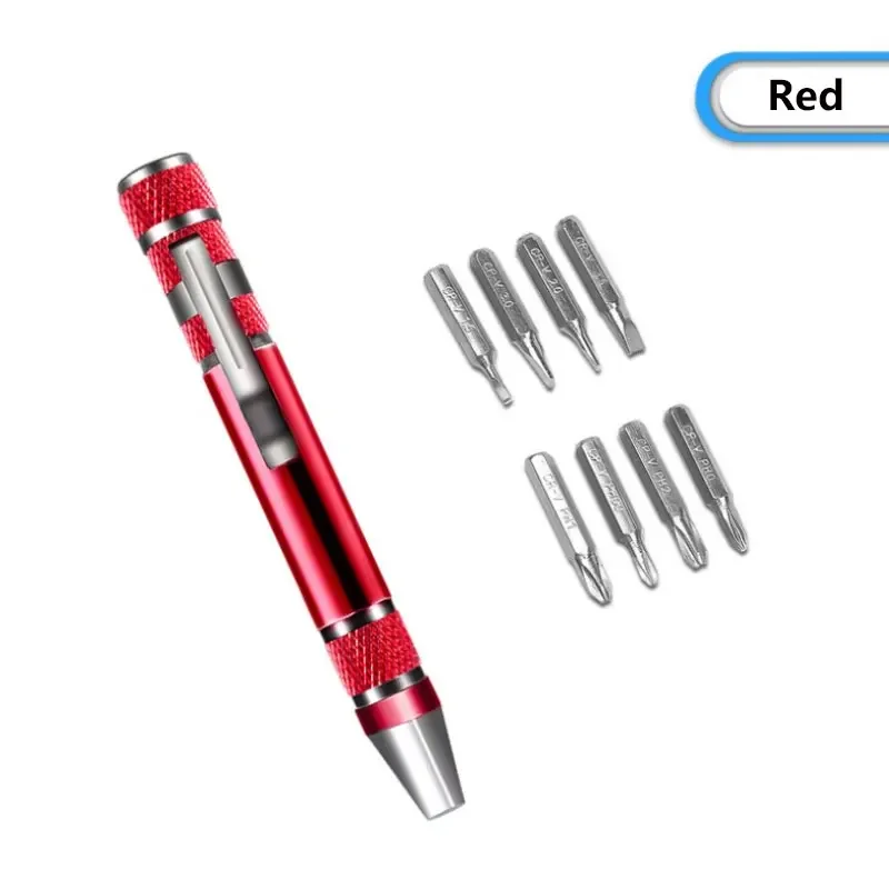 10 Stück DIY Handy Service Tool Entfernung Treiber Aluminium legierung Stift Typ Multifunktions 8-in-1 Schrauben dreher Set