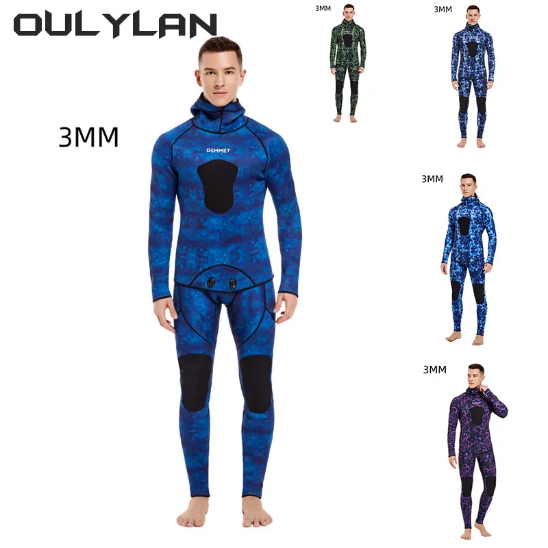 Oulylan 3MM Neoprene Wetsuit Men Surf Scuba Diving Suit Underwater  Spearfishing Kitesurf Clothing Camouflage Wet Suit Equipment