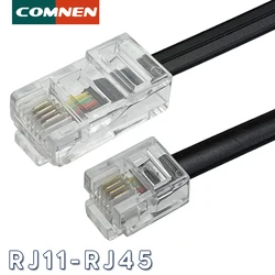 COMNEN-Adaptateur RJ11 vers RJ45, câble de données modulaire mâle vers mâle, extension vocale pour combiné téléphonique