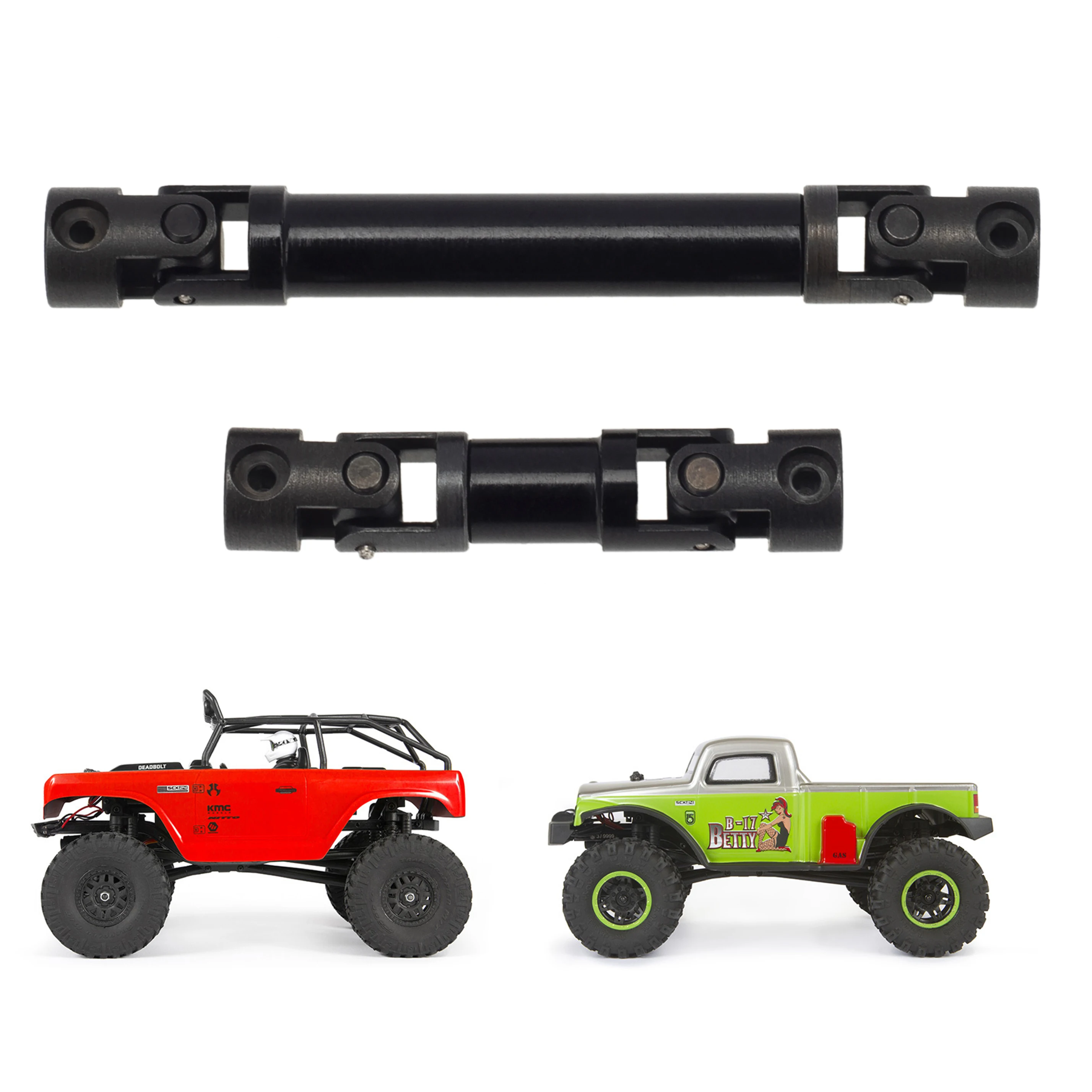 MEUS Metal Front&Rear Driveshaft Drive Shaft for Axial 1/24 SCX24 90081 C10 JEEP Ford Bronco