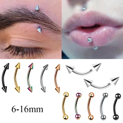 1Pc 16G Titanium Eyebrow Piercing 3MM Ball Curved Barbell Lip Piercing Externally Threaded Banana Daith Pircing Ear Jewelry