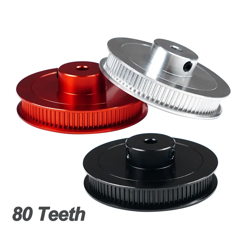 80 Teeth 2GT Synchronous Pulley Bore 5mm Width 6mm GT2 Timing Belt Pulley 80T Belt Timing Wheel 3D Printer Parts Driving Wheel