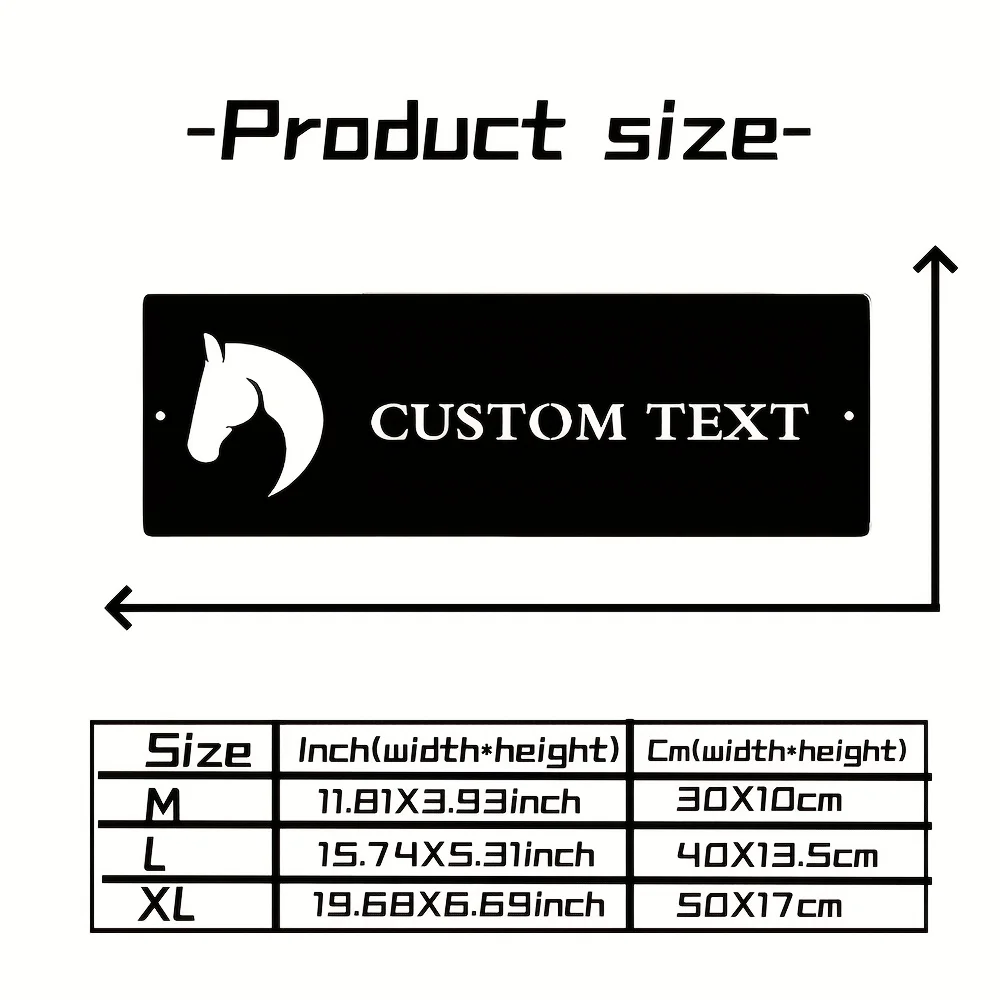 Personalized Metal Wall Sign, Suitable for Stables and Stud Farms with Custom Horse Design