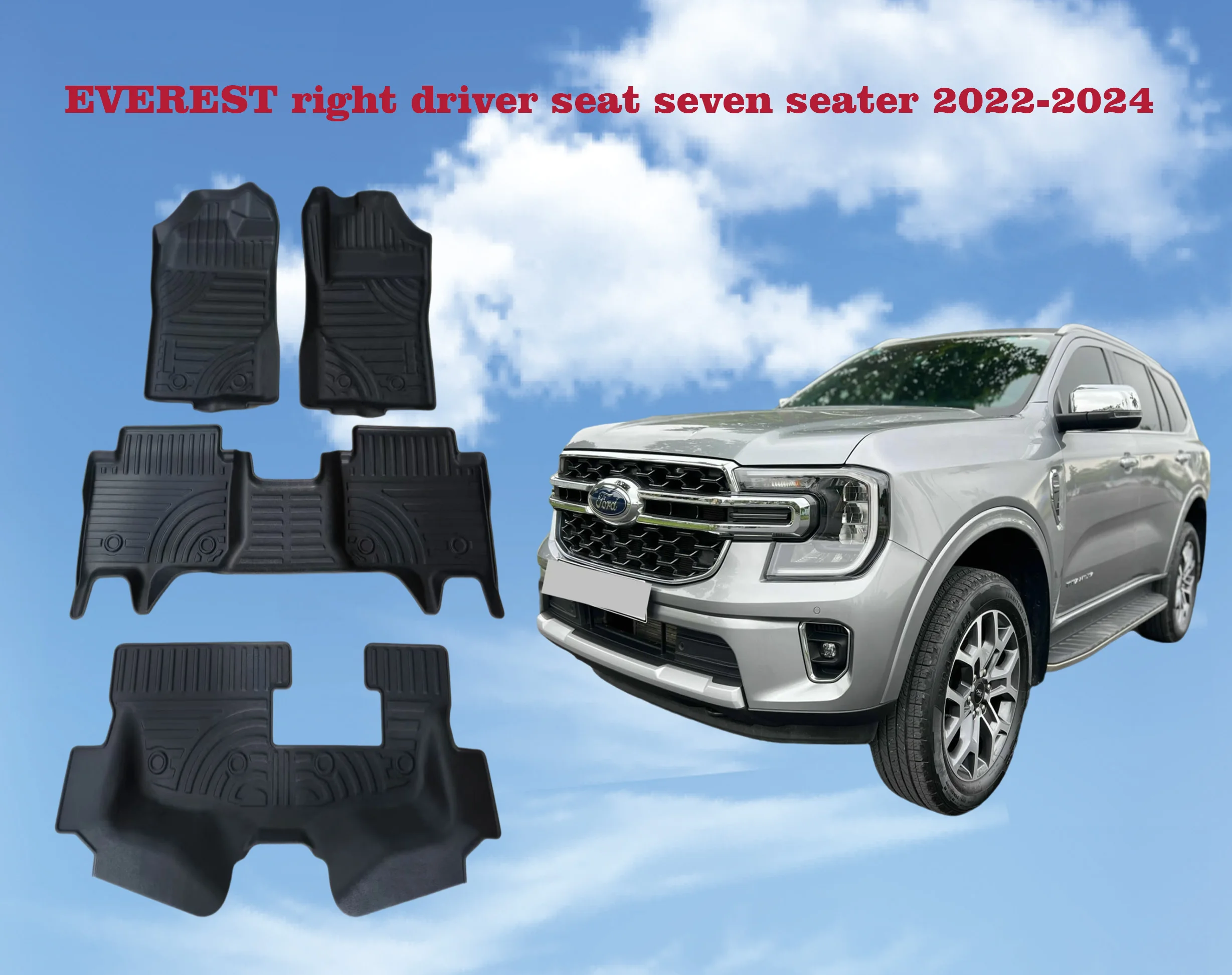 

Ford EVERESET foot mat non-slip waterproof environmental wear resistant TPE material for 2022-2024