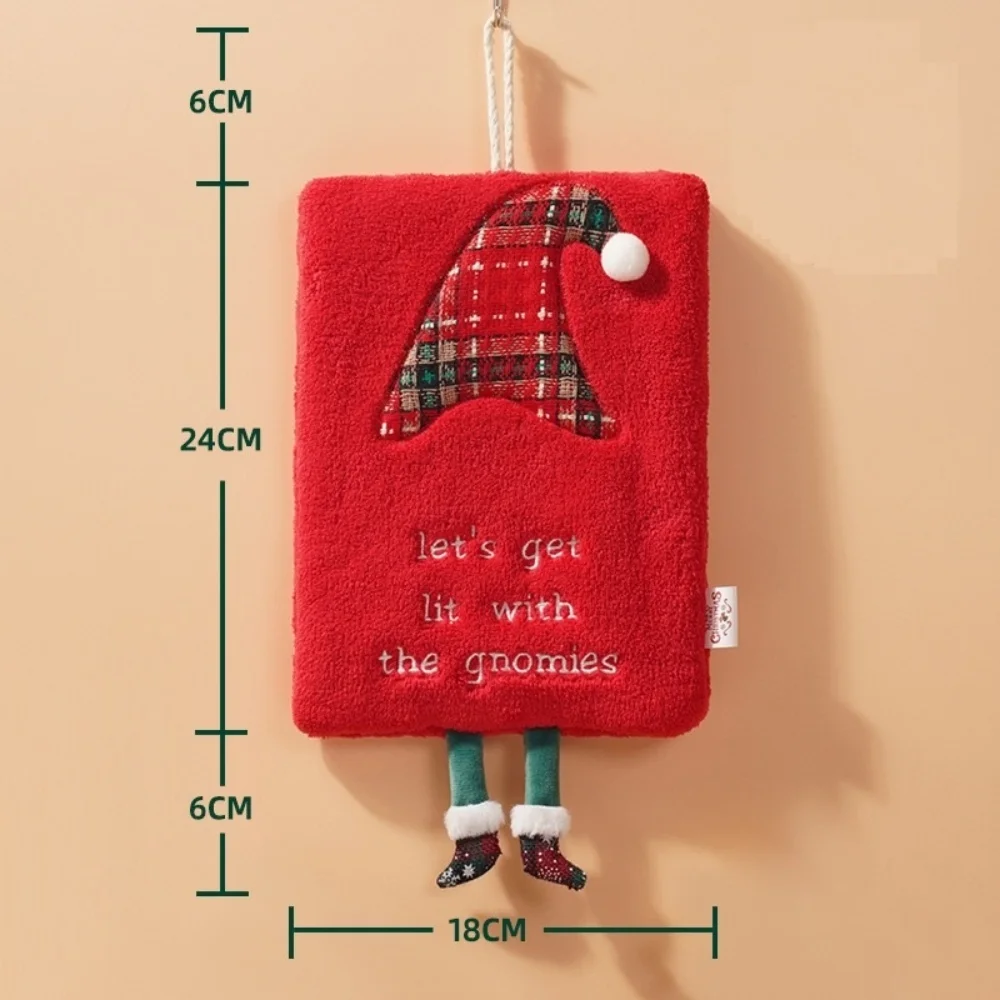 Christmas-themed hand towels with hanging rings, super soft, highly absorbent, Christmas decorative hand towels, suitable
