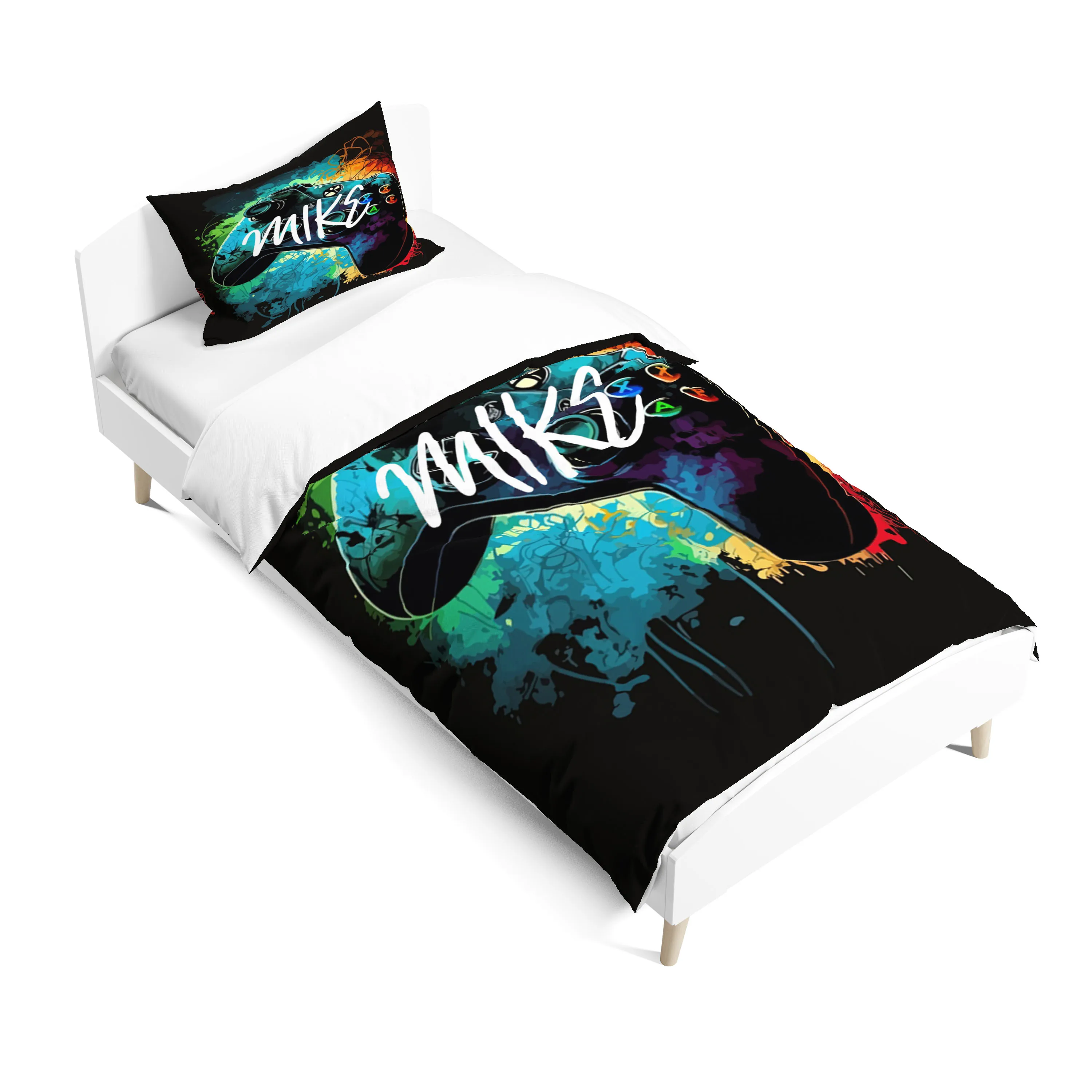 Video Game Personalized Signature Duvet Cover Set  King Queen Double Full Twin Single Size Bed Linen Set