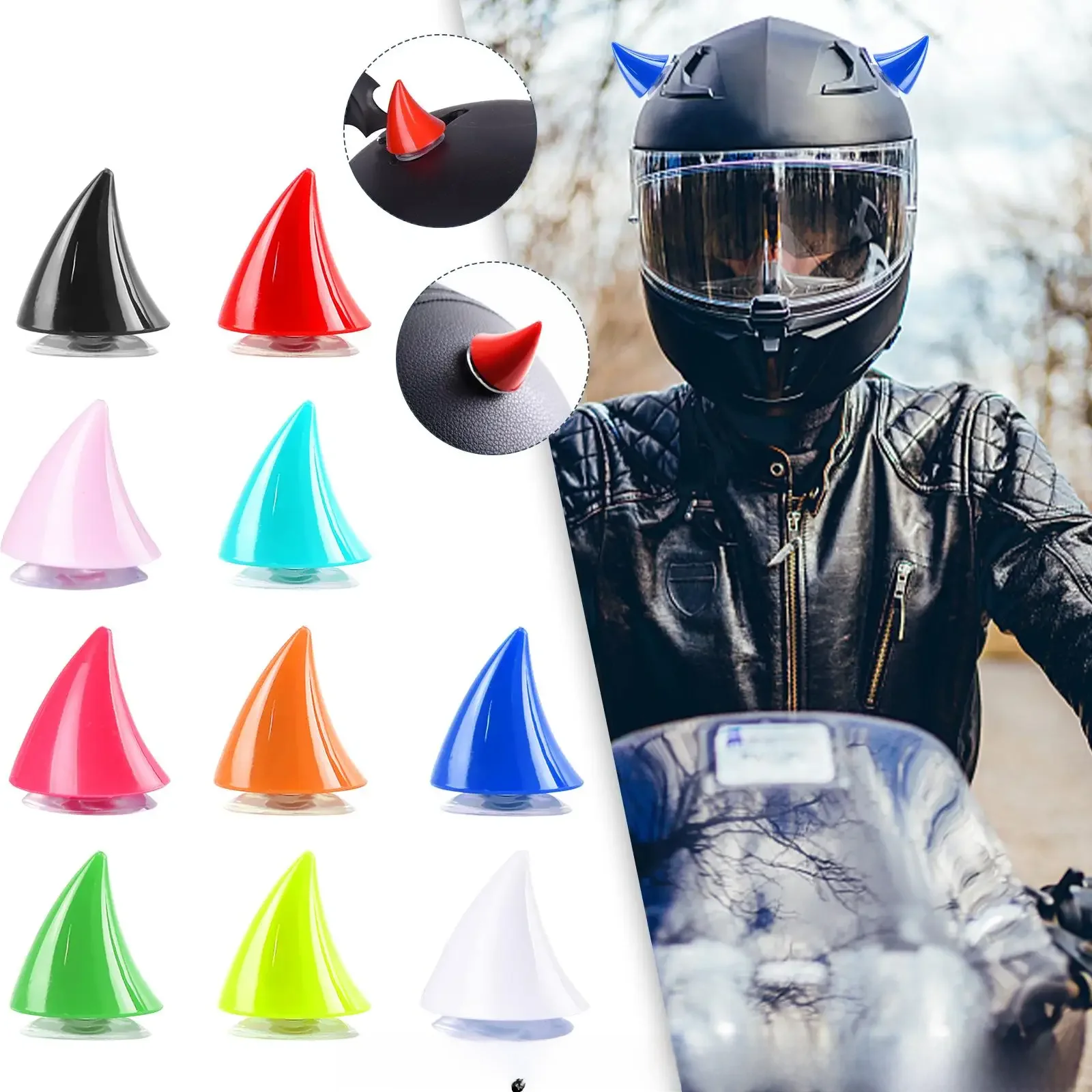 AliExpress Motorcycle Helmet Rubber Devil's Horns Corner Helmet Decor Suction Cup For Motorbike Bicycle Headwear Parts Accessories H9T7