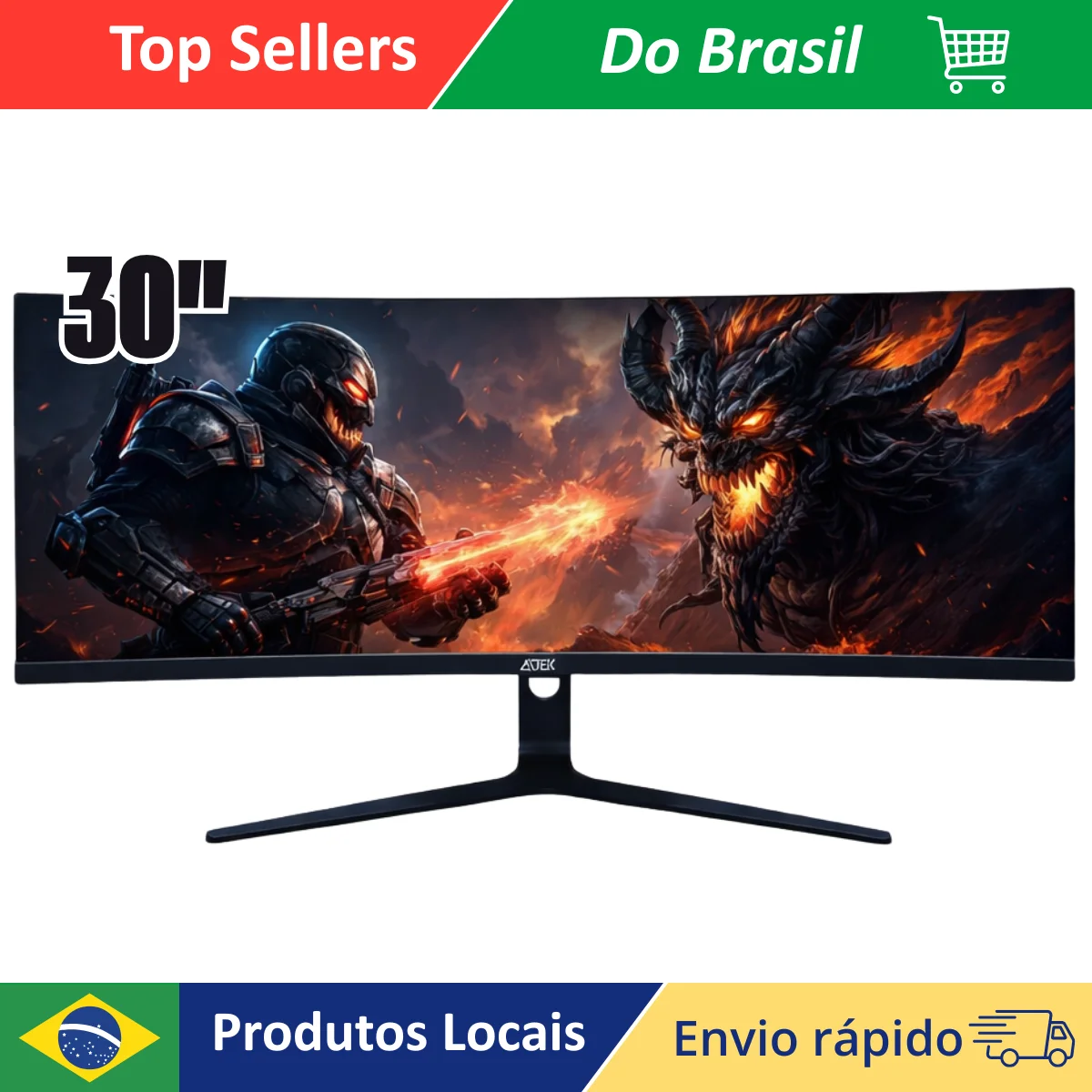 Monitor Curvo UltraWide 30” 21:9 WQHD LED Gamer HDMI DisplayPort Tela Grande Alta Resolução