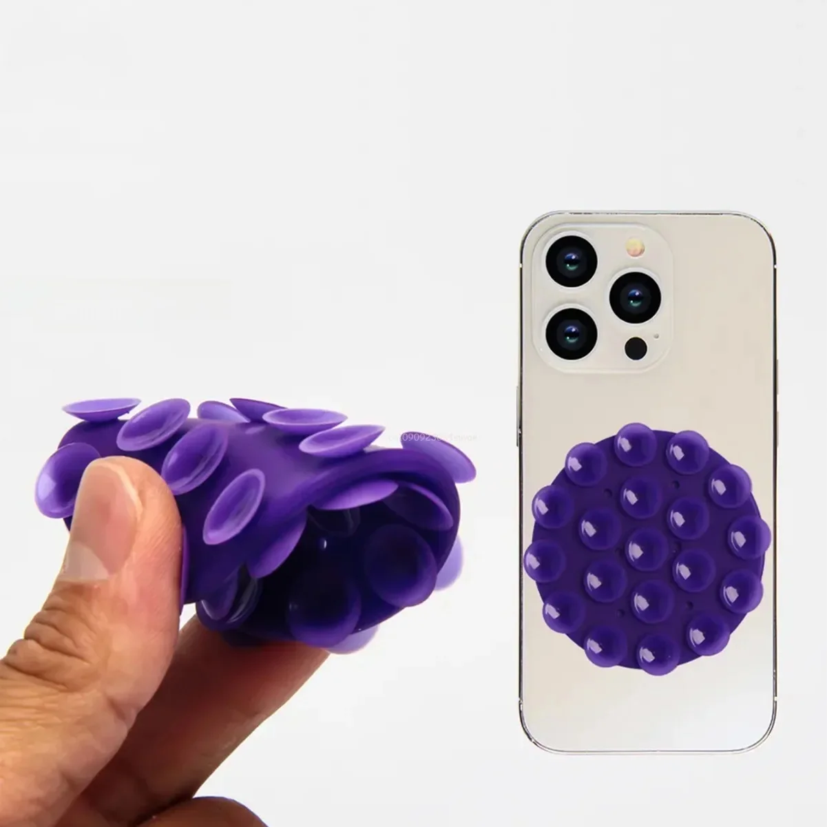 Ventouse arrière adhésive Portable en Silicone, batterie externe sans fil, antidérapante, support universel Double face pour téléphone Portable