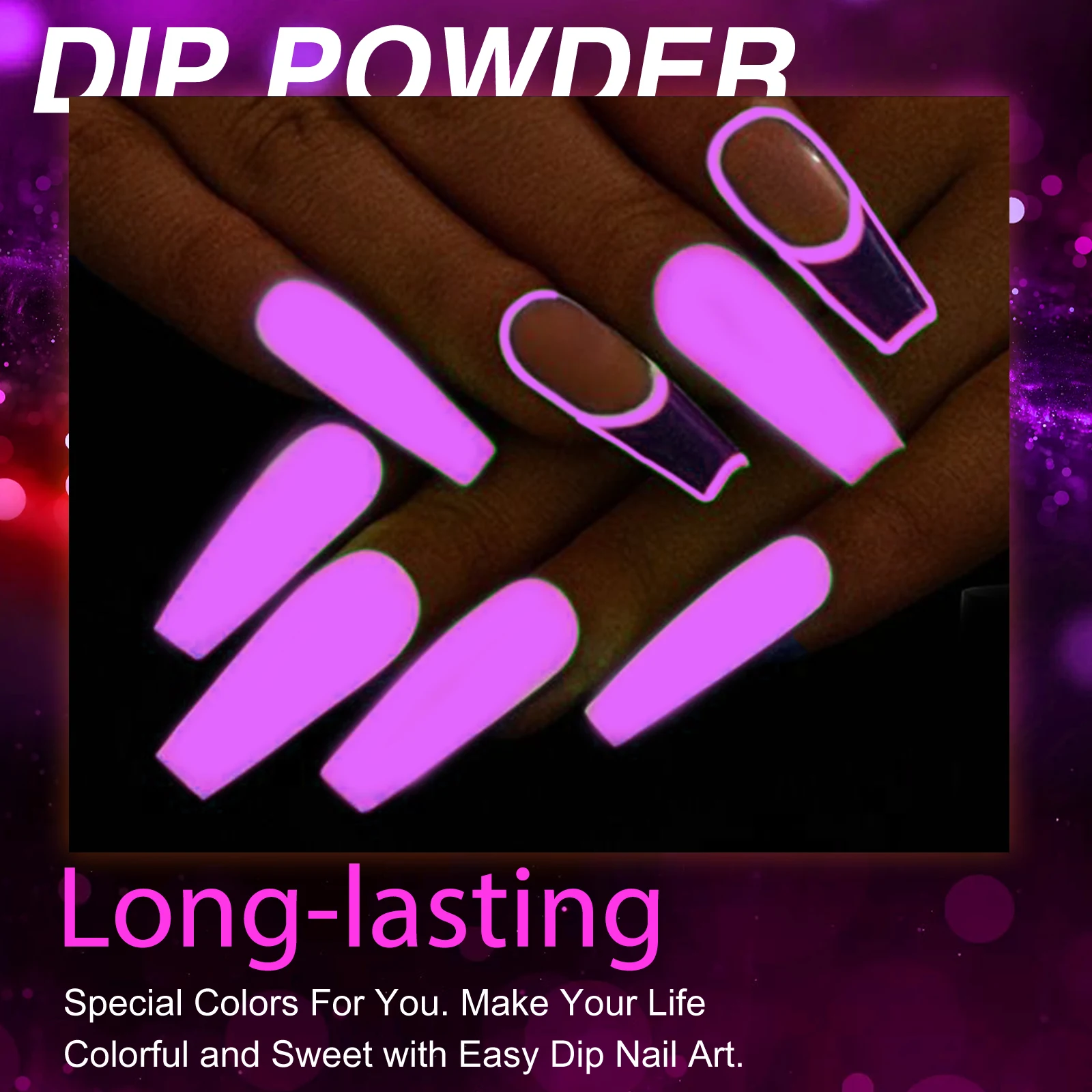 30g Lichtgevende Nail Art Poeder Halloween Dompelpoeder Roze Pompoen Oranje Glow In Dark Fosfor Poeder Party Manicure Salon DIY