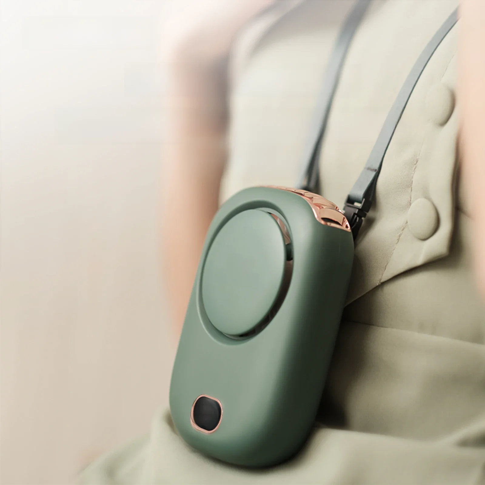 Vissko draagbare hangende nekventilator, miniventilatoren met verstelbaar koord, bladloze USB oplaadbare sportkoelventilator voor kinderen op reis - afbeelding 2