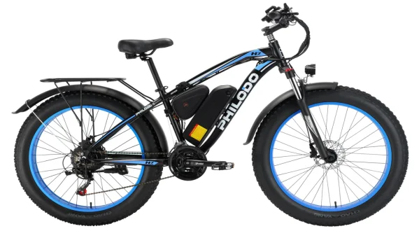 PHILODO H7PRO Elektrische Fietsmotor 48V17.5AH Batterij Mountain E-Bike Volwassenen 26*4 Inch Vetband All-terrain Elektrische Fiets