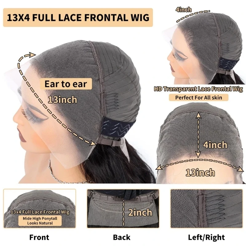 250% 13X4 5X5 Parrucca frontale in pizzo per capelli umani Bob Glueless Parrucca per capelli umani 13X4 Hd Parrucche frontali in pizzo trasparente per capelli umani per donna