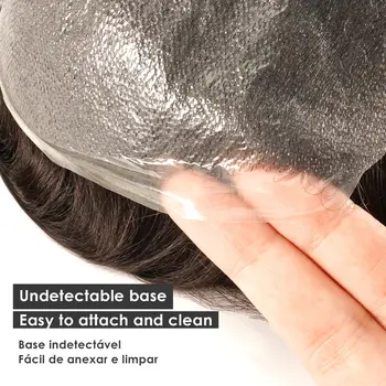 남성용 가발, 인모 가발, 0.02-0.04mm, 초박형 피부, 남성 모세관 보철물, 천연 헤어 피스, 남성 교체 시스템 유닛 
