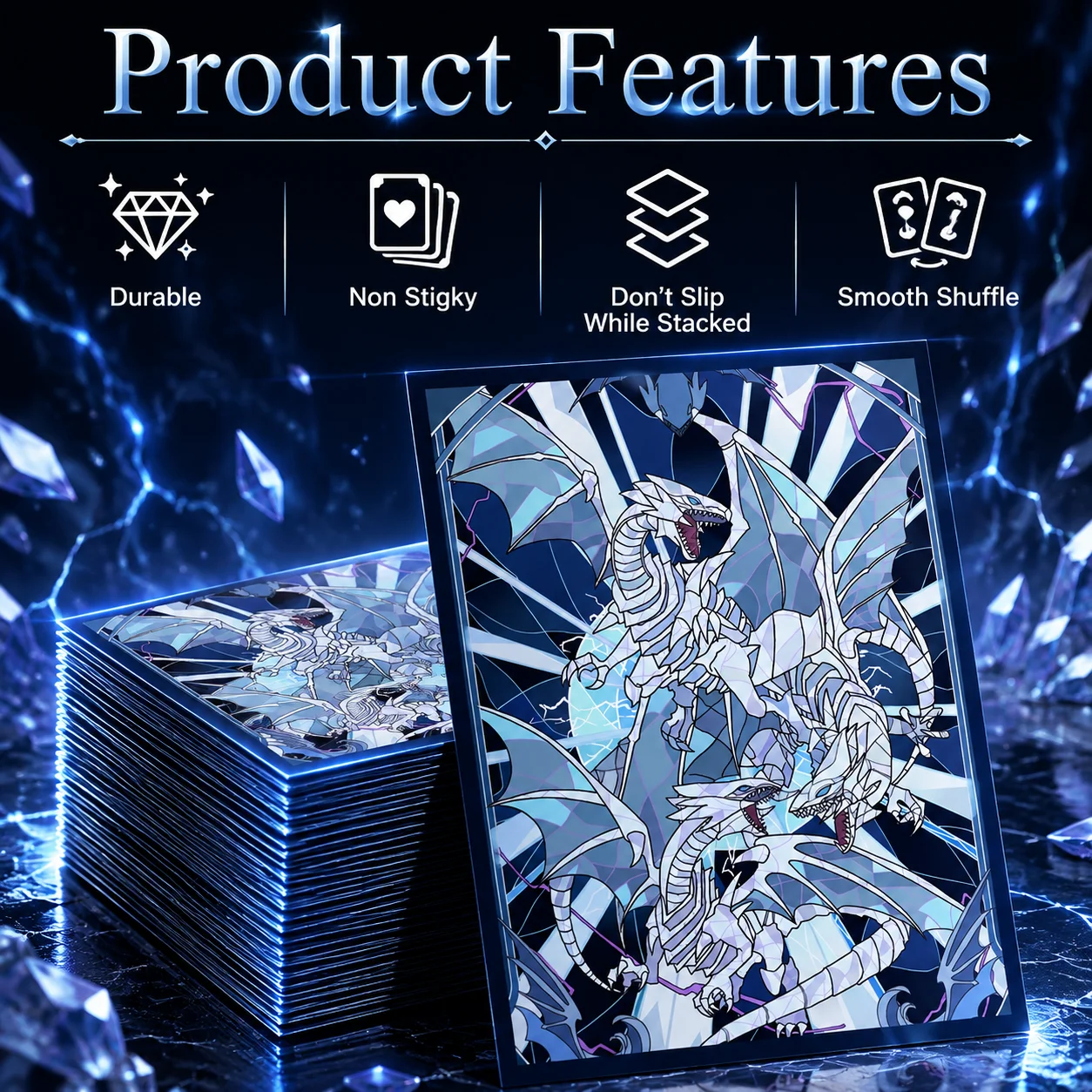 100 Stück 63x90mm Japanische Holografische Anime-Kartenhüllen für YGO TCG Sammelkarten Deck-Schutz Top-Loading Kartenabdeckungen