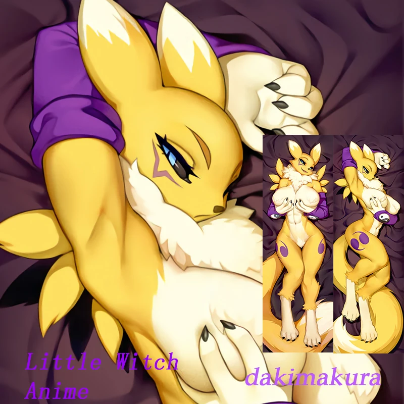 Dakimakura Anime Renamon（Digimon） Double-sided Print Life-size Body Pillow Cover