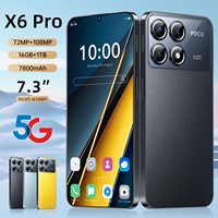 X6 Pro 7.3HD 2025 HOT Global Edition Original Smart Dual Card 7800mAh Battery Facial Recognition Function