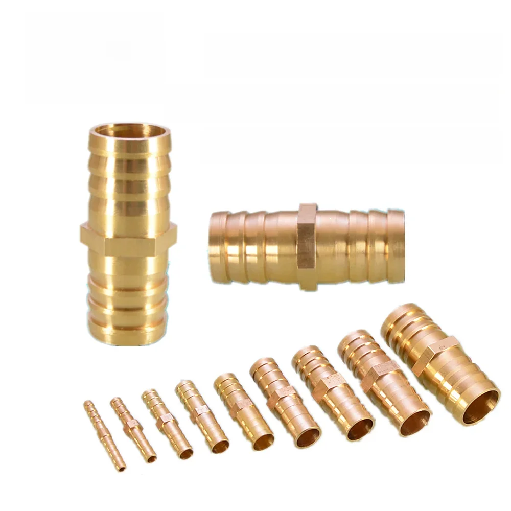 1 pièces barbe tuyau droit menuisier OD 3 4 6 8 10 12 14 16 18 19 25mm adaptateurs transfert laiton raccord de tuyau eau gazole