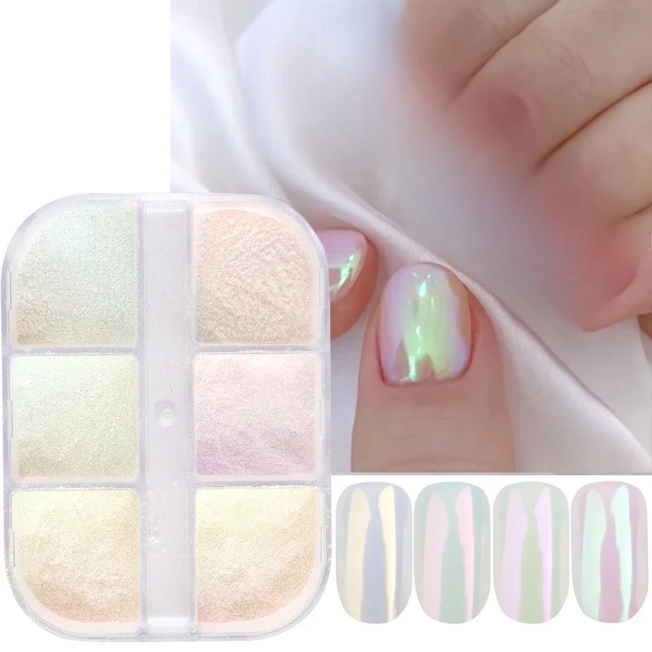 Moonlight Mirror Nails Powder Metallic Chrome Effect Pigments Gel Polish Laser Dust Glitter Aurora Shiny Pearl Nail Manicure Dec — zdjęcie 2