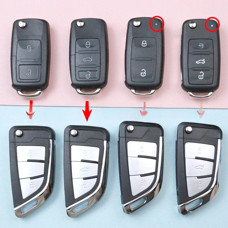 Coque de boîtier de clé de voiture, pour Volkswagen/VW Beetle/Caddy/Passat/Golf/Jetta/Polo/Scirocco/Tiguan/Touran/Skoda/Seat/B5/202AD