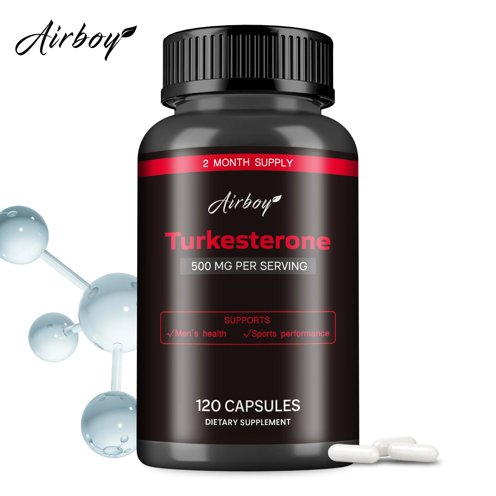 Turkesterone Supplement - Burn Fat, Enhance Men's Health & Energy, Help To Exercise Muscles - 120 Capsules