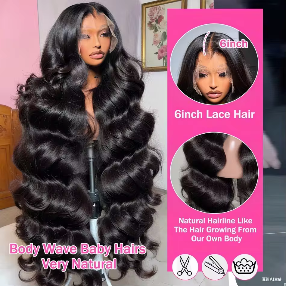 300% Density 13x6 Lace Frontal Wigs Body Wave 100% Human Hair 30 32 Inches Brazilian 13x4 Lace Front Human Hair Wig For Women