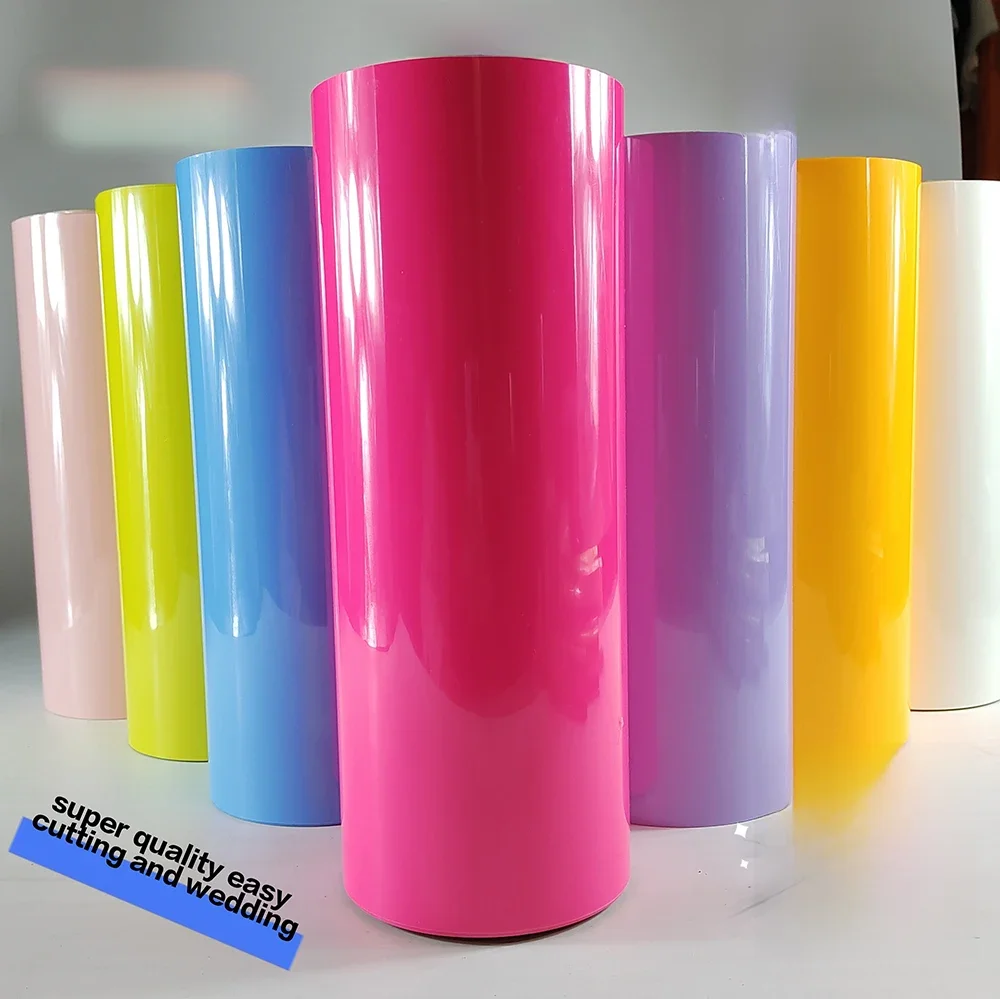 Vinyle de transfert de chaleur ECO PU 12 "x 40"/30,5 cm x 102 cm avec dos collant T-shirt fer sur Film HTV motif presse bricolage artisanat