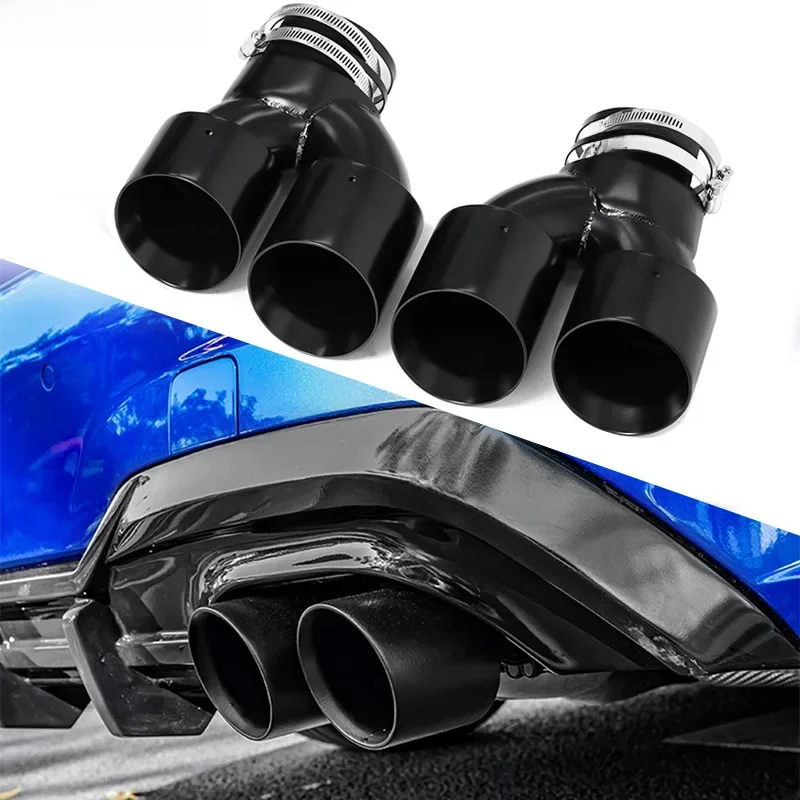 Auto Auspuffrohr Carbon Fiber Vier Auspuff Spitze Für BMW M340i G20 G21 G22 G23 M440i G42 M240i Schalldämpfer Endrohr Auspuff System