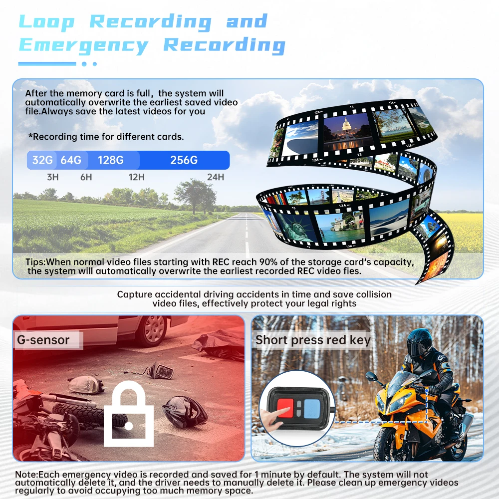 VSYSTO دراجة نارية داش كام Q3L مع كامل HD 150 ° كاميرا سوني 307 عالية الجودة 1080 بكسل تدعم 5 جيجا هرتز WIFI وضع ركن السيارة وتتبع GPS #6