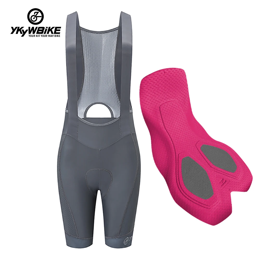 Ykywbike Frauen Radsport Träger hose MTB Fahrrad Radfahren elastische Schnitts telle gepolsterte Strumpfhose Fahrrad hose aus gezeichnete Leistung 6h Fahrt