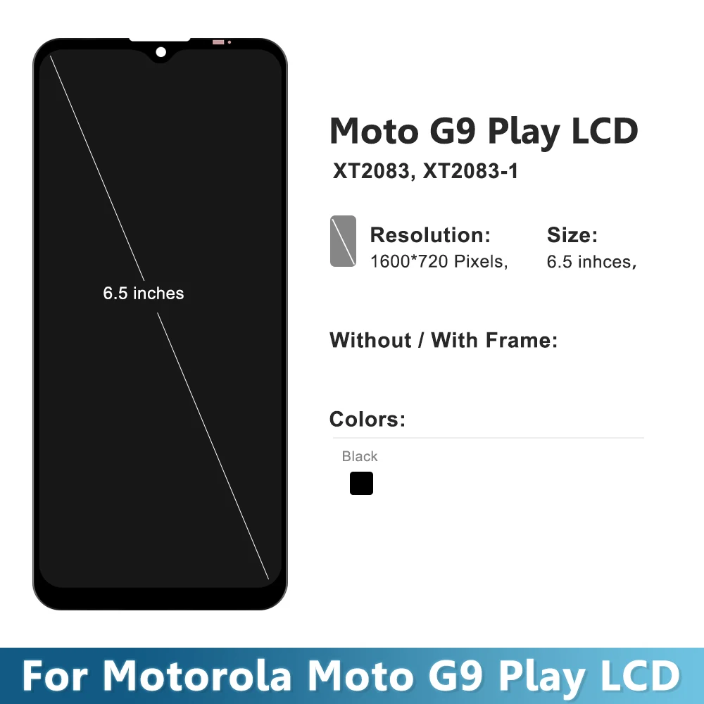 For Motorola Moto G9 Play Lcd XT2083, XT2083-1 Screen Display Touch Digitizer Assembly For Moto G9 Power LCD XT2091-3, XT2091-4