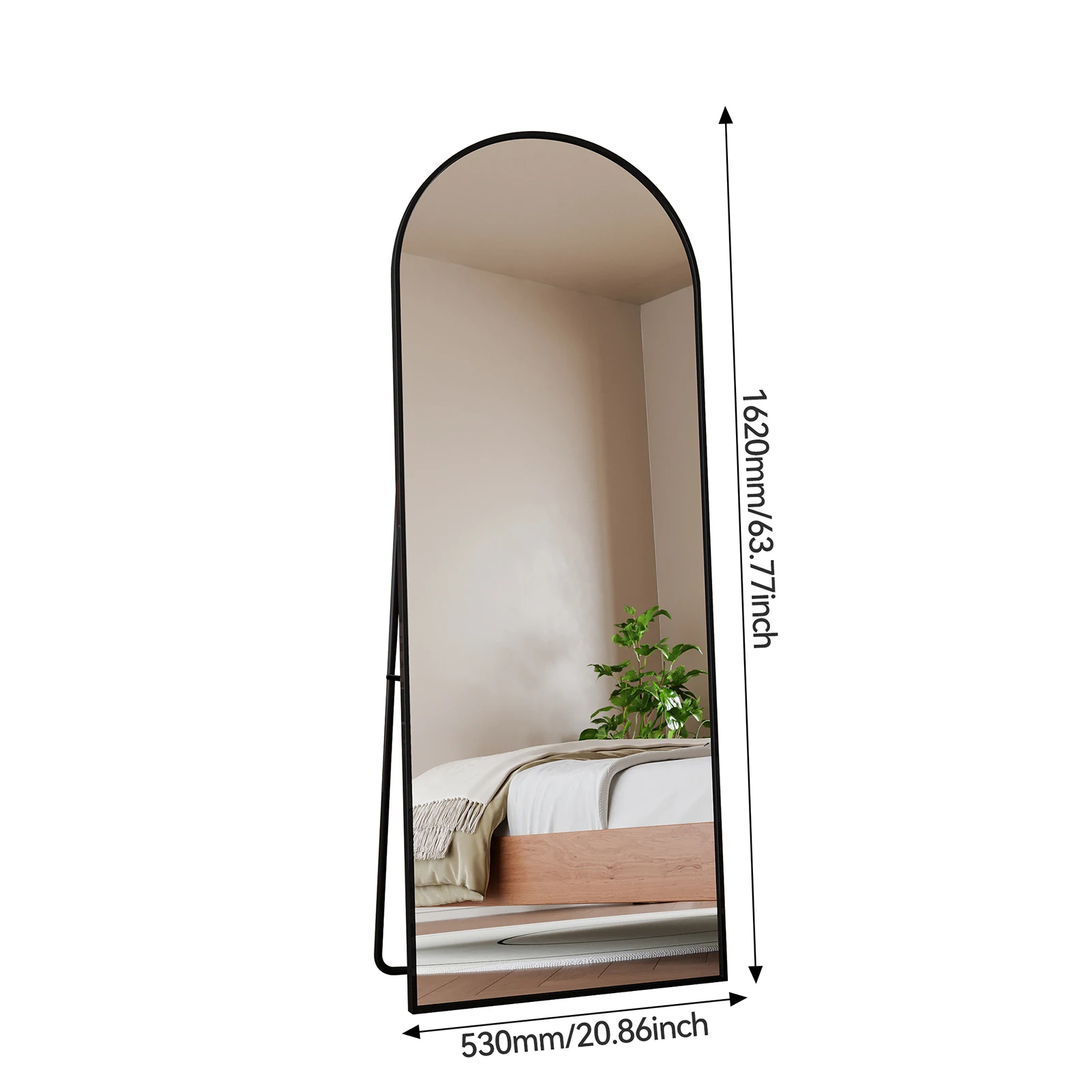 1620x530mm tempered glass full length mirror floor mirror hanging vertical or tilted bedroom mirror wall mounted mirror