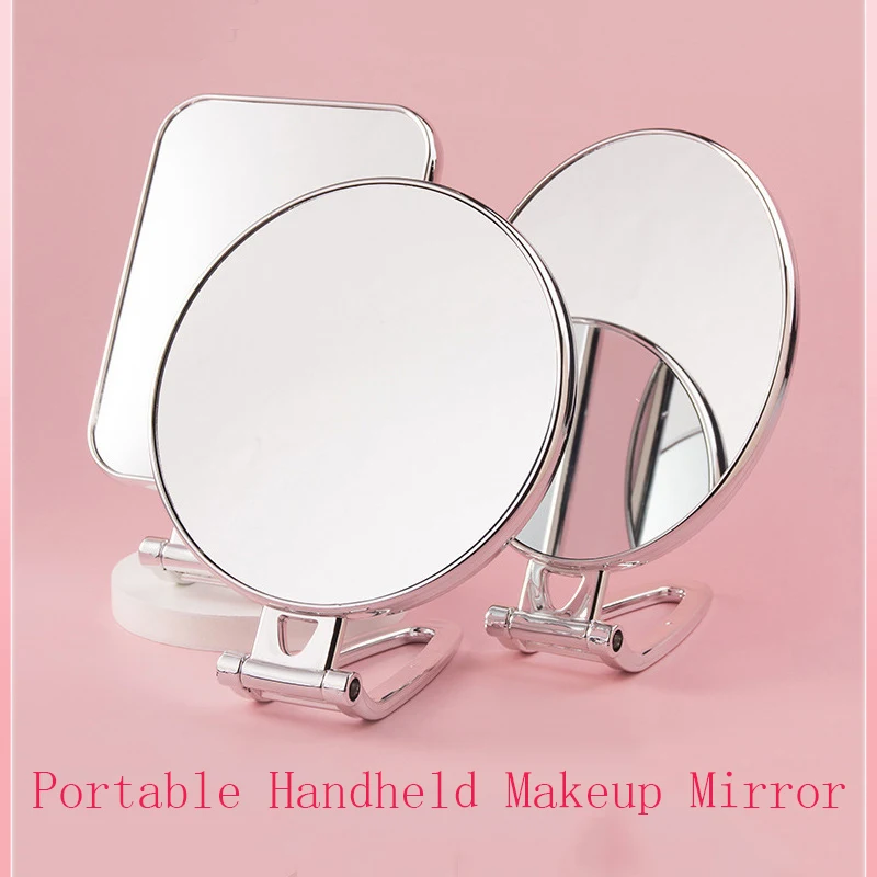 

Portable Handheld Mirror Electroplated Tabletop Mirror Handheld Makeup Mirror High-Definition Large Mirror Fits in Handbag