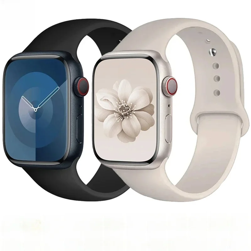 Silikonowy pasek do Apple Watch 46mm 44mm 45mm 40mm 41mm 42-38mm 49mm sportowa bransoletka iWatch seria 11 10 9 8 7 6 5 SE Ultra3 — zdjęcie 2