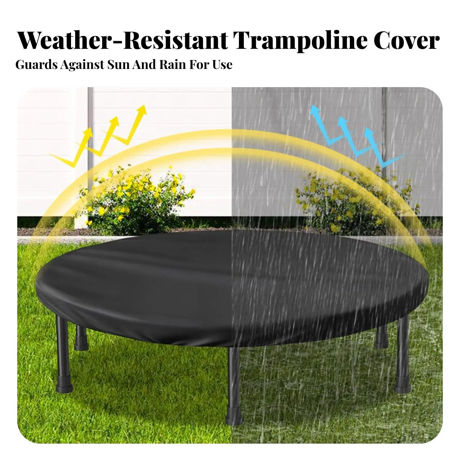 Outdoor Mini Trampoline Protective Cover Waterproof Dustproof Shield for Outdoor Fitness Equipment Anti-Aging Protector