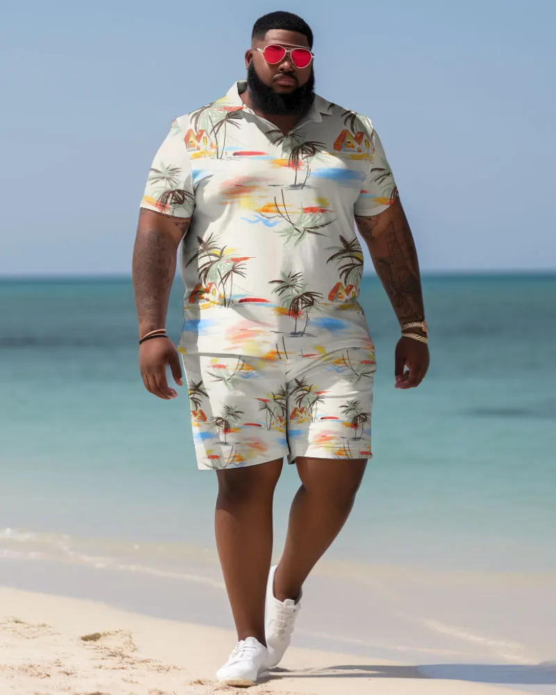 

Biggmans 7XL 8XL 9XL 9XL Sets Set Men's short -sleeved shorts Printing Street Summer Beach Leisure Fashion Comfortable Big Man