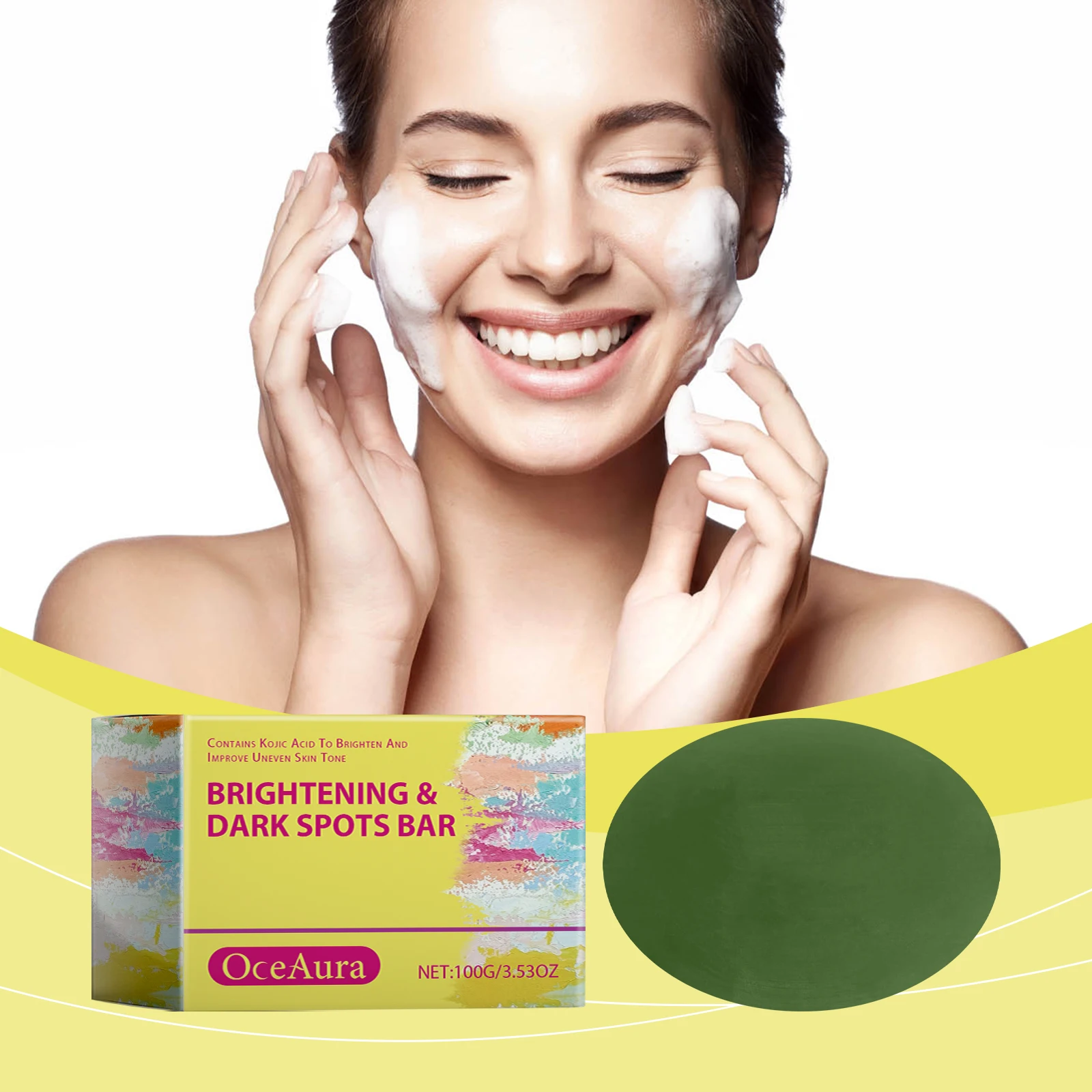

Brightening Bar Exfoliate Reduced Skin Oil Fat Even Skin Tone Improve Skin Hydrate Remove Impurities Moisturizing Cleansing Bar