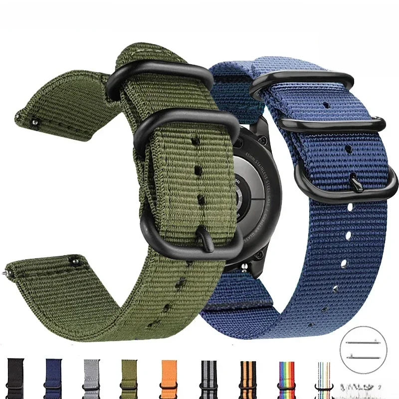18 22 20 24mm Nylonowy pasek do Samsung Galaxy 5 4 Pro 3 do Amazfit GTR GTS Huawei GT2 Bransoleta do zegarka Tkany pasek sportowy SmartWatch — 2